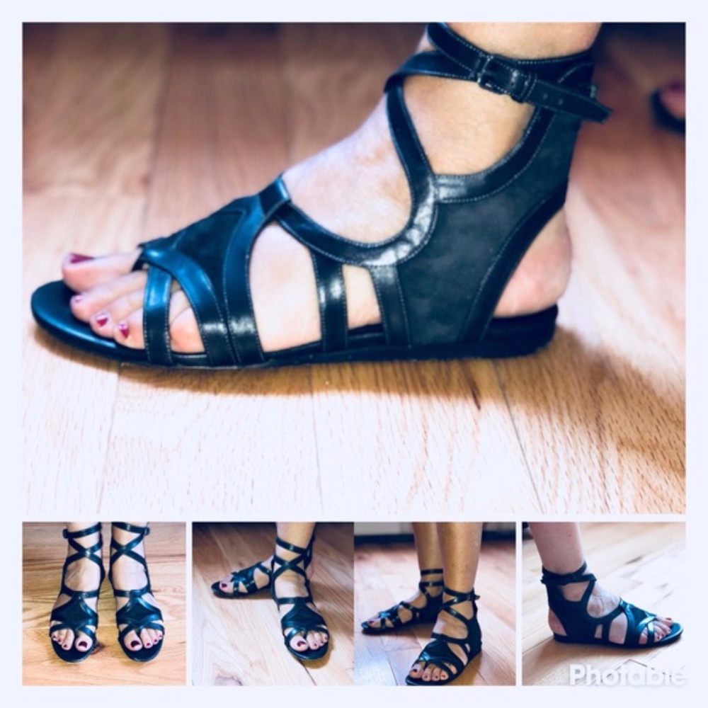 BALENCIAGA PARIS Flat Gladiator Thong Sandals/39